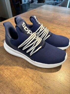 adidas Navy Slip-On Knit Sneakers with White Laces